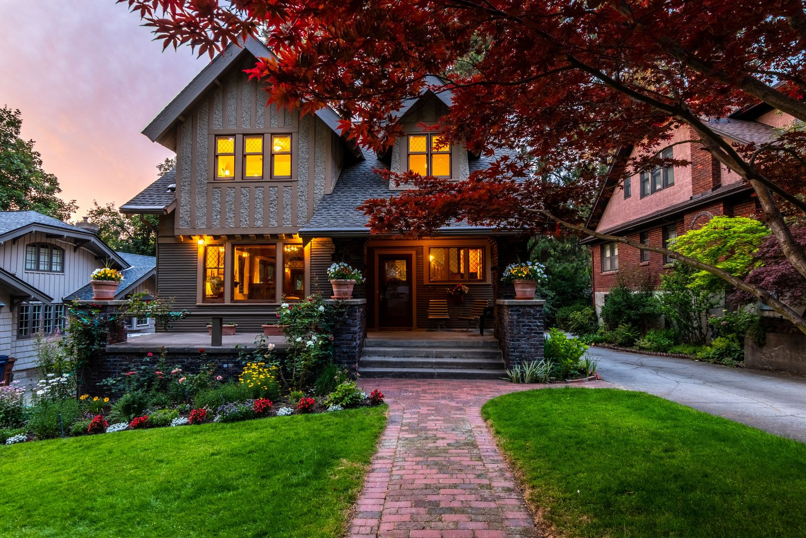 Renovated Bay Area craftsman home at dusk, the kind of equity homeowners tap for renovations